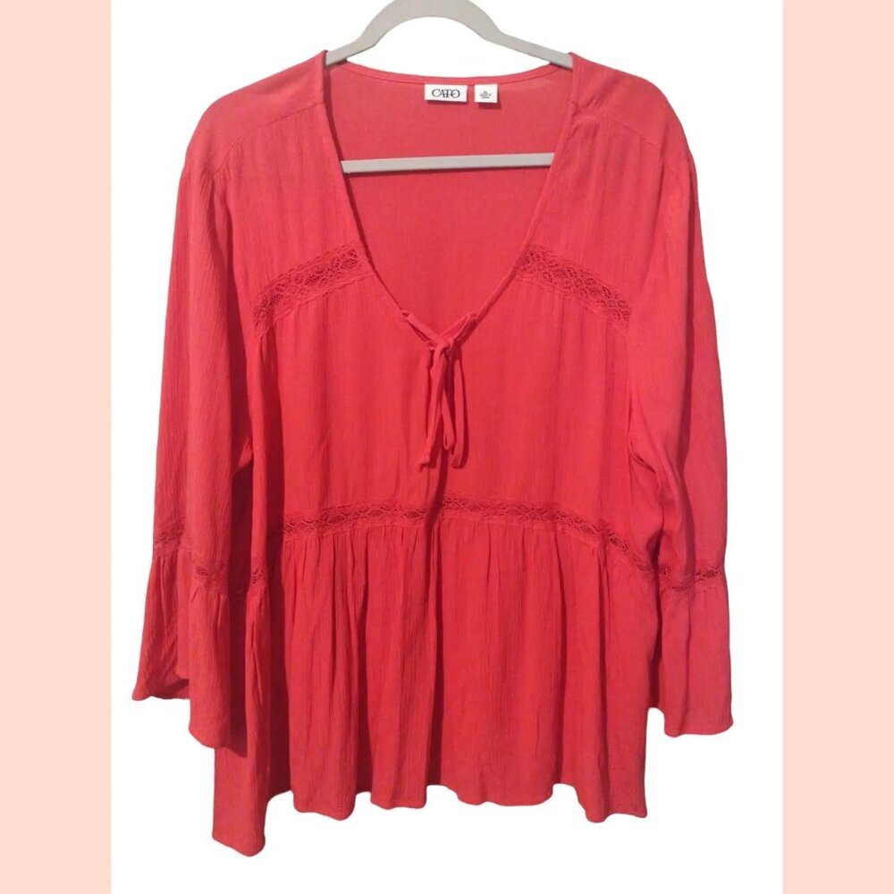 XL Chic Red Cato Blouse